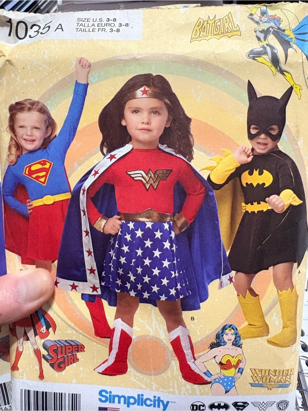 BN UNCUT SIMPLICITY 1035 A GIRLS COSTUMES SUPER HEROS SEWING PATTERNS